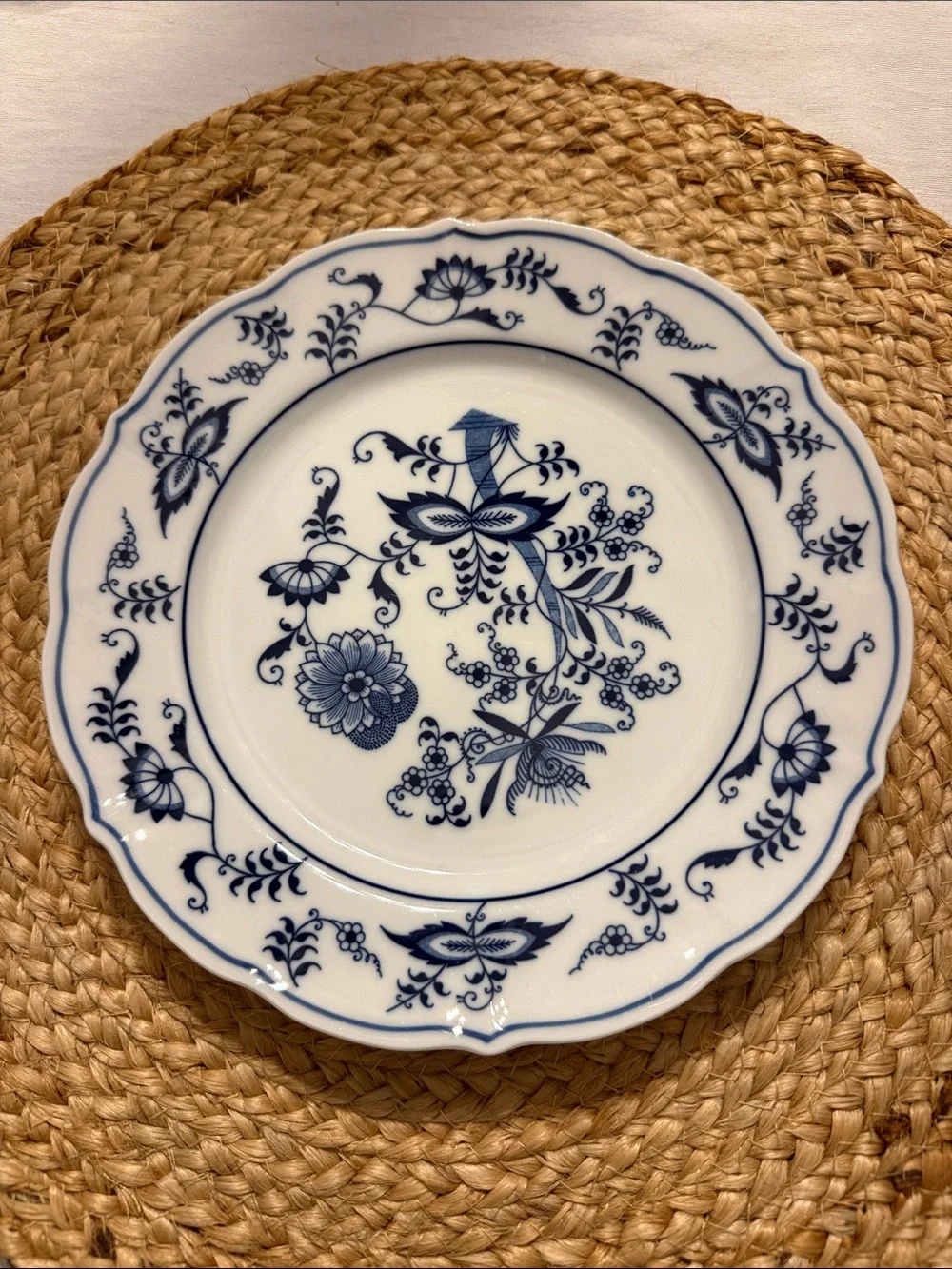 Classic Blue Onion by Blue Danube Floral Porcelain set of 4 salad plates